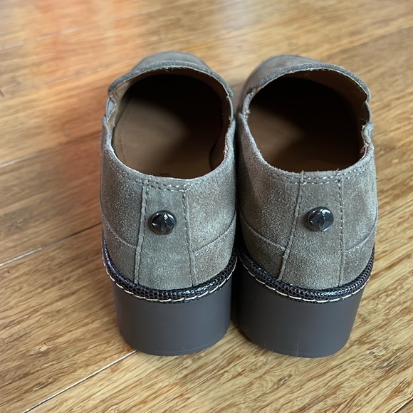 NEW DONALD PLINER Brown Suede Platform Loafers sz 6.5 - Picture 4 of 8